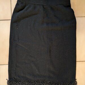 Ports International Knit Wool Skirt  with Beads at the Bottom